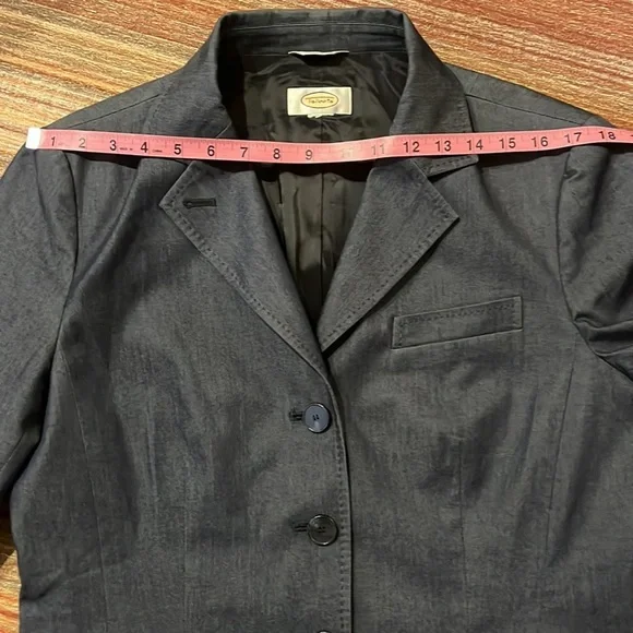 Talbots Stretch Dark Chambray Blazer - Picture 8 of 11
